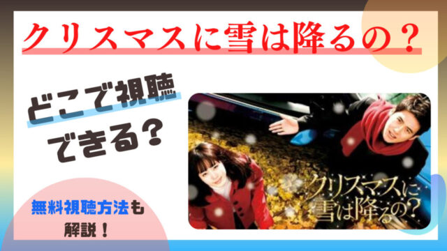 韓国ドラマ【クリスマスに雪は降るの？】配信どこ？あらすじや感想も！