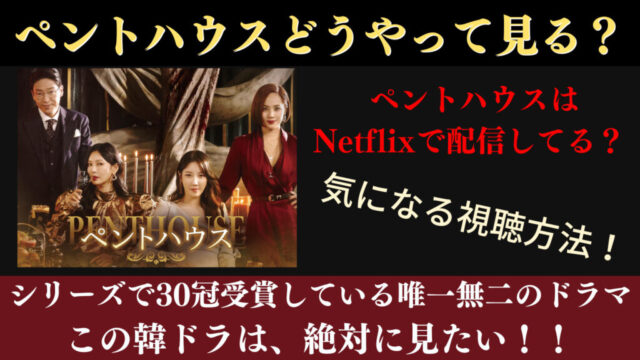 【ペントハウス】 韓国ドラマはnetflixで配信してる？大画面で見る方法も！